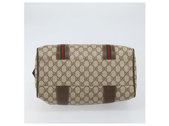 Borsa Boston in PVC beige GG Supreme Web Sherry Line di GUCCI 002 069 0696 Auth 162976 - vista 5