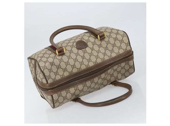 Borsa Boston in PVC beige GG Supreme Web Sherry Line di GUCCI 002 069 0696 Auth 162976 - vista 6