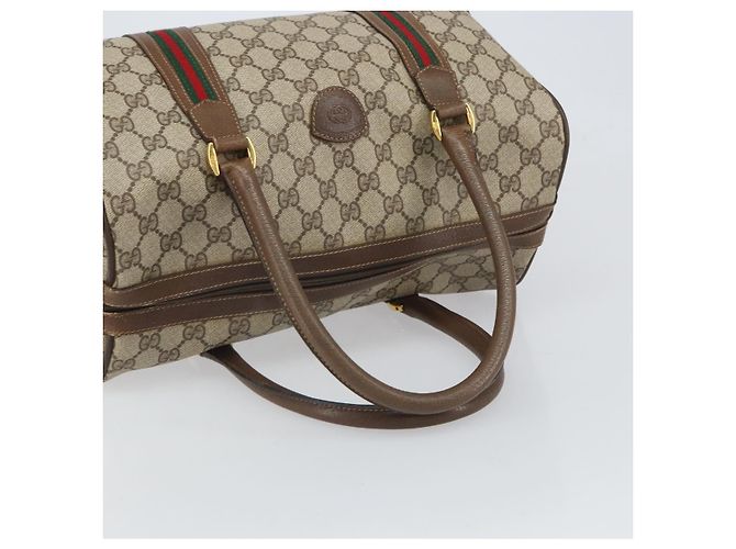 Borsa Boston in PVC beige GG Supreme Web Sherry Line di GUCCI 002 069 0696 Auth 162976 - vista 7