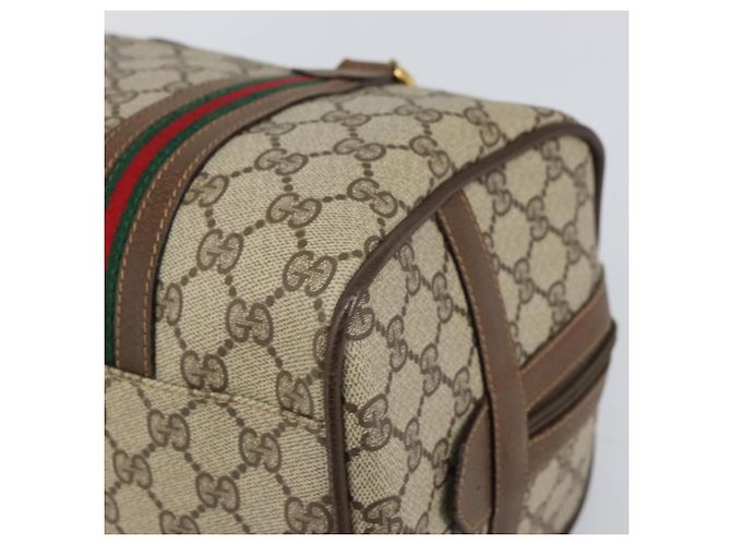 Borsa Boston in PVC beige GG Supreme Web Sherry Line di GUCCI 002 069 0696 Auth 162976 - vista 9