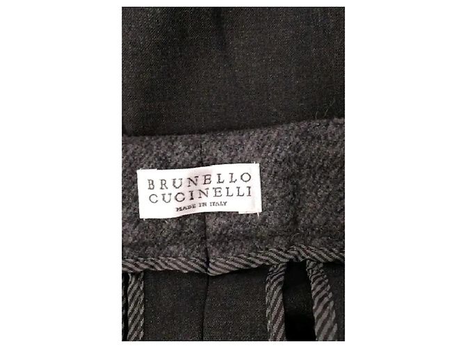 Brunello Cucinelli Pantalones slim grises - vista 5