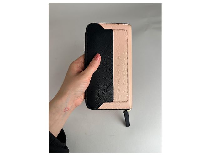 Vintage Marni Leather Wallet Rose Black - view 3
