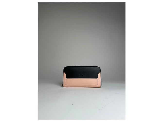 Vintage Marni Leather Wallet Rose Black - view 8