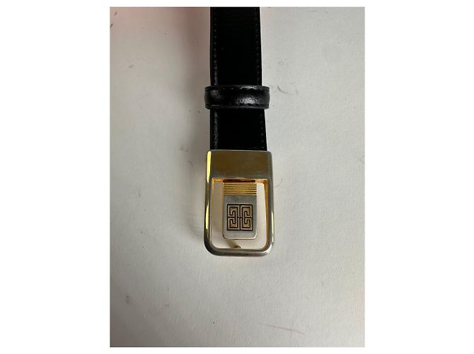 Vintage Givenchy Schlangenprägung Leder Gürtel Schwarz - Ansicht 2