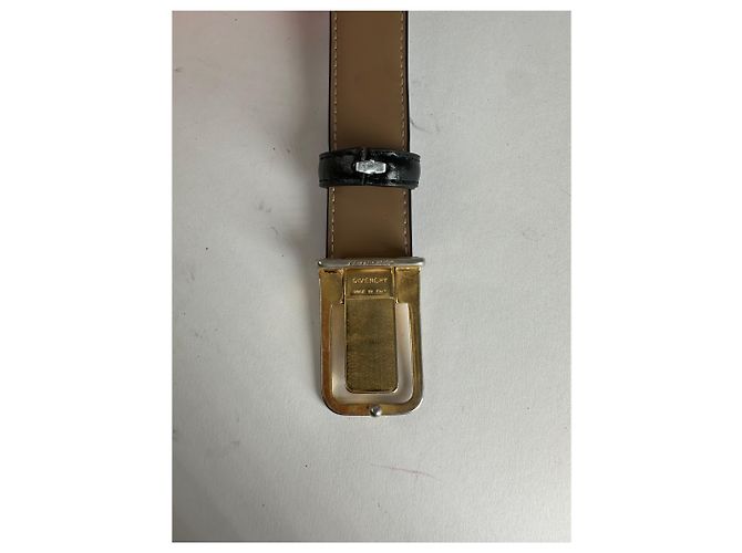 Vintage Givenchy Schlangenprägung Leder Gürtel Schwarz - Ansicht 4