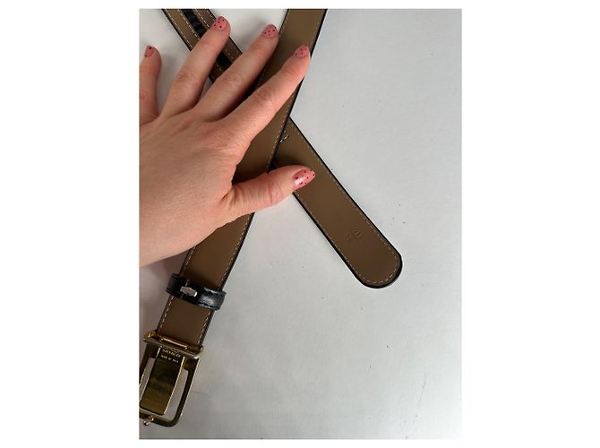 Vintage Givenchy Schlangenprägung Leder Gürtel Schwarz - Ansicht 5