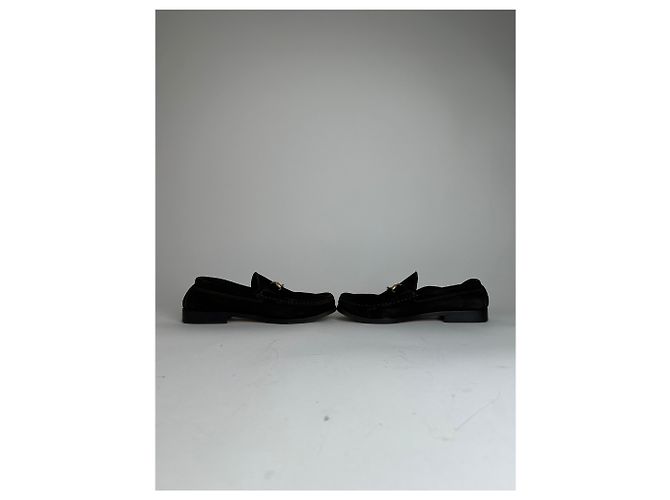 Mocassino in Camoscio Nero con Bit Vintage Gucci Marrone - vista 6