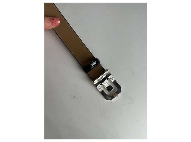 Vintage Lanvin Schlangenprägung Leder Gürtel Schwarz - Ansicht 5