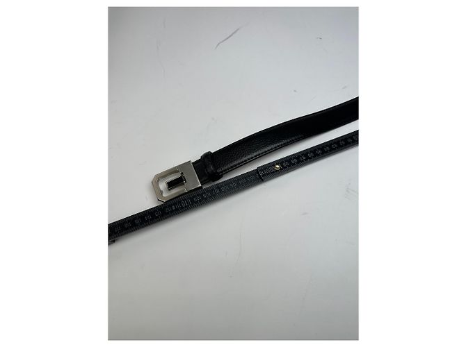Vintage Lanvin Schlangenprägung Leder Gürtel Schwarz - Ansicht 7