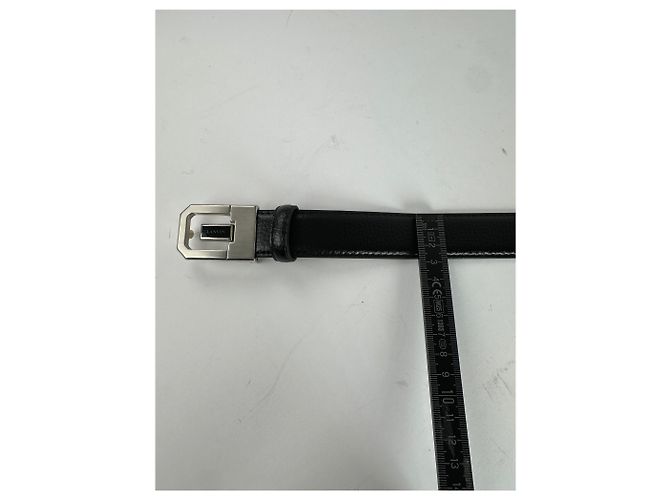 Vintage Lanvin Schlangenprägung Leder Gürtel Schwarz - Ansicht 8
