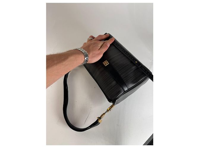 Borsa in pelle 2Way vintage Givenchy nera e grigia Nero - vista 11