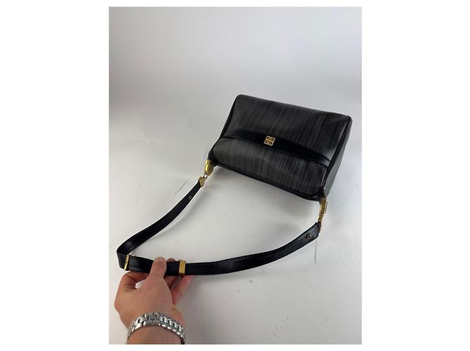 Borsa in pelle 2Way vintage Givenchy nera e grigia Nero - vista 14