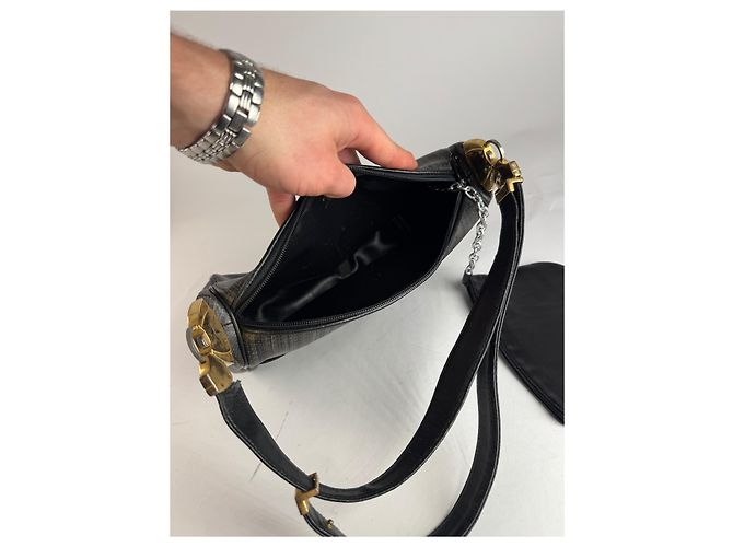 Borsa in pelle 2Way vintage Givenchy nera e grigia Nero - vista 3