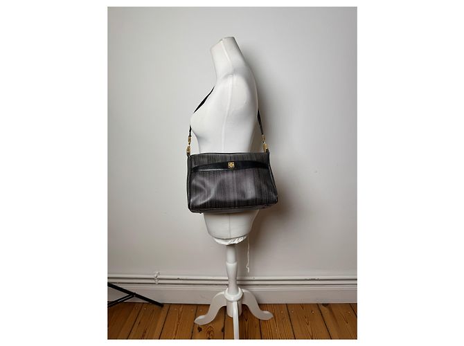 Borsa in pelle 2Way vintage Givenchy nera e grigia Nero - vista 5
