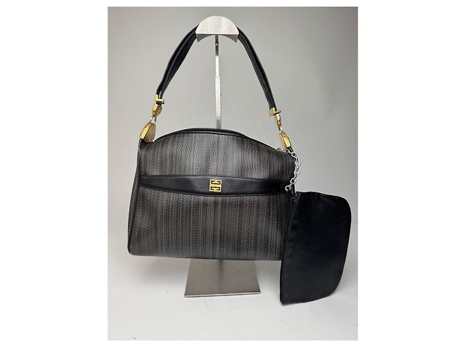 Borsa in pelle 2Way vintage Givenchy nera e grigia Nero - vista 8