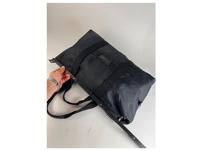 Vintage Courreges Polyester Reisetasche Schwarz - Ansicht 10