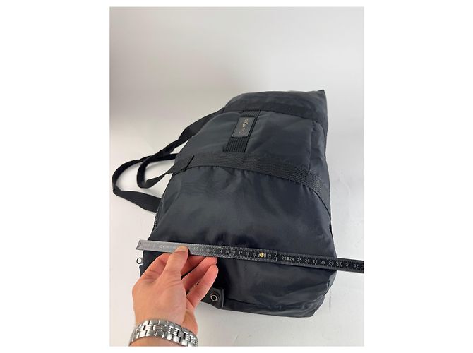 Vintage Courreges Polyester Reisetasche Schwarz - Ansicht 11