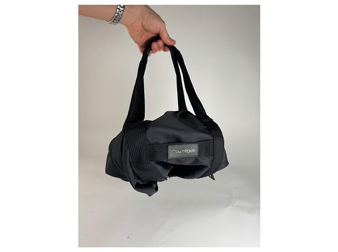 Vintage Courreges Polyester Reisetasche Schwarz - Ansicht 4