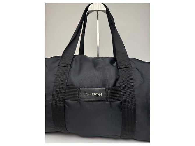 Vintage Courreges Polyester Reisetasche Schwarz - Ansicht 7