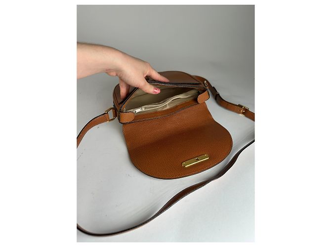 Vintage Courreges Leather Shoulder Bag Brown - view 8