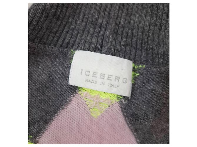 Iceberg Weste aus Wolle mit Herzen Mehrfarben Grau - Ansicht 3
