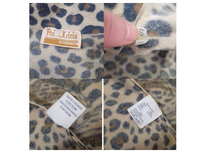 Krizia kurzärmliger Pullover aus Wolle mit Leopardenmuster Braun Beige - Ansicht 10