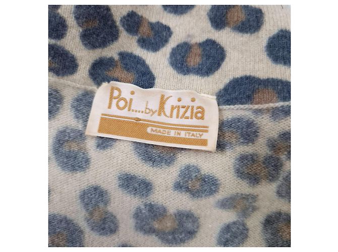 Krizia kurzärmliger Pullover aus Wolle mit Leopardenmuster Braun Beige - Ansicht 3