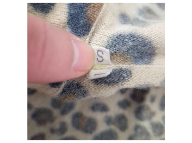 Krizia kurzärmliger Pullover aus Wolle mit Leopardenmuster Braun Beige - Ansicht 9