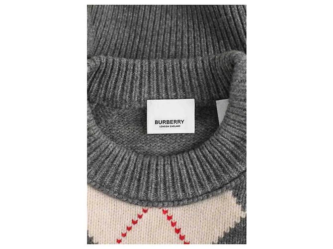 Burberry Pull en laine gris - vue 5