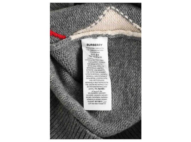 Burberry Pull en laine gris - vue 6