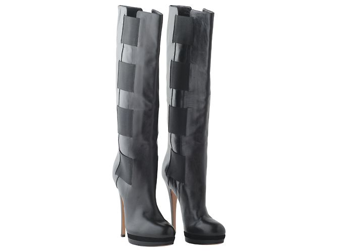 Autre Marque Botas altas de cuero Casadei Negro - vista 2