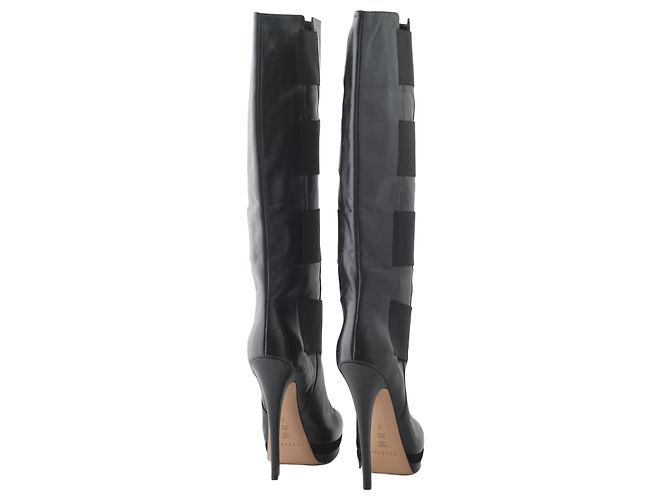 Autre Marque Botas altas de cuero Casadei Negro - vista 3