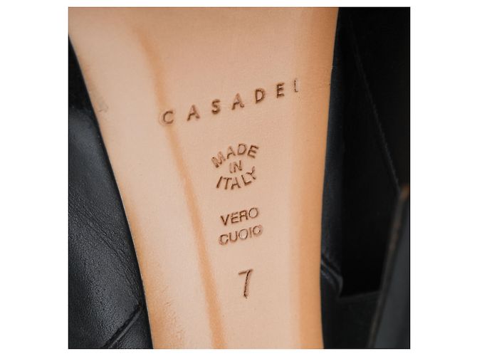 Autre Marque Botas altas de cuero Casadei Negro - vista 6