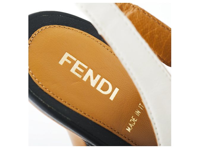 Fendi Leder Peeptoe Slingback Sandalen Mehrfarben - Ansicht 4