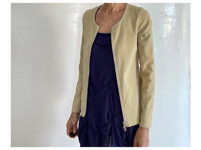 Stouls Jil Lammleder Wildlederjacke Beige Khaki - Ansicht 10