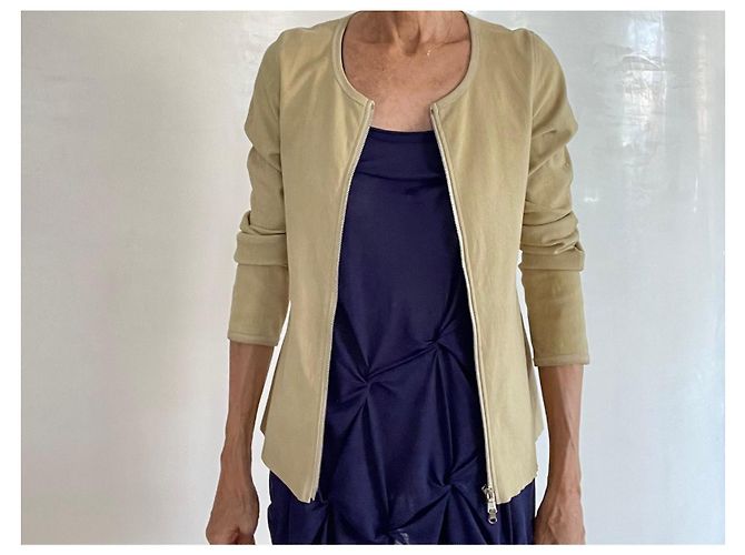 Stouls Jil Lammleder Wildlederjacke Beige Khaki - Ansicht 11