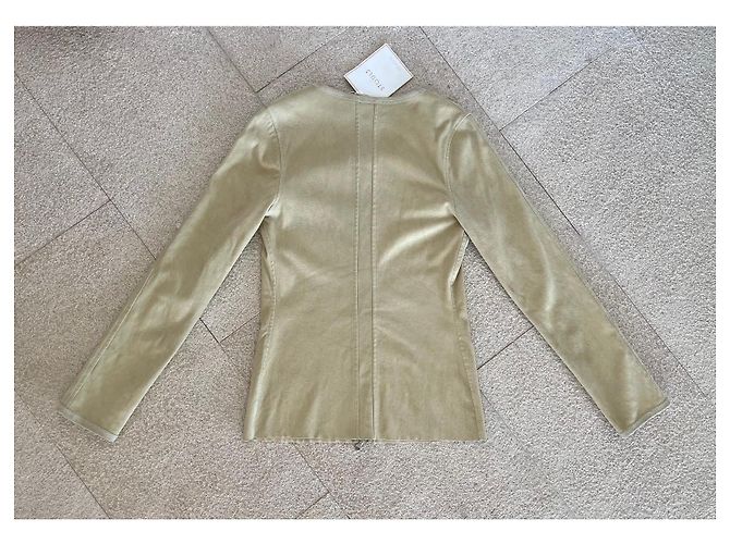 Stouls Jil Lammleder Wildlederjacke Beige Khaki - Ansicht 2