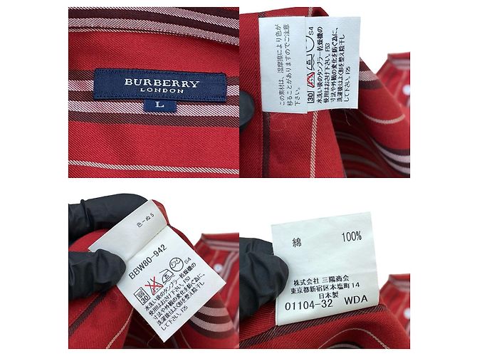Camisa de algodón de manga larga Burberry Roja - vista 7