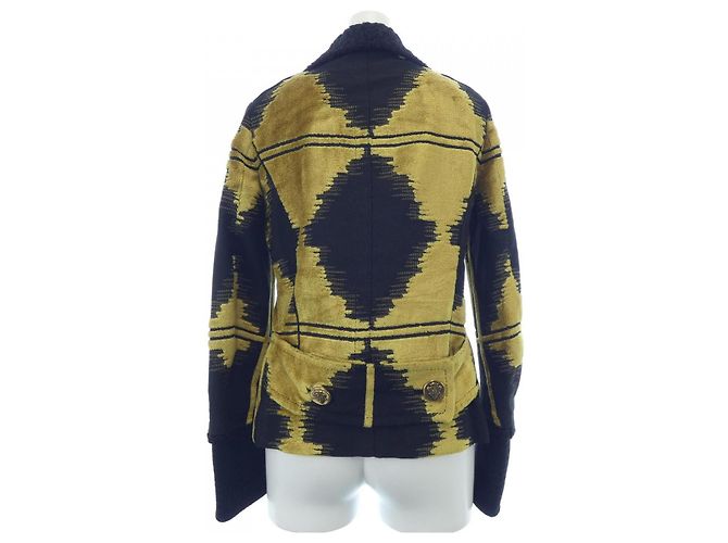 Giacca Astrakhan Gucci 209172 ZS842 Nero Giallo - vista 2