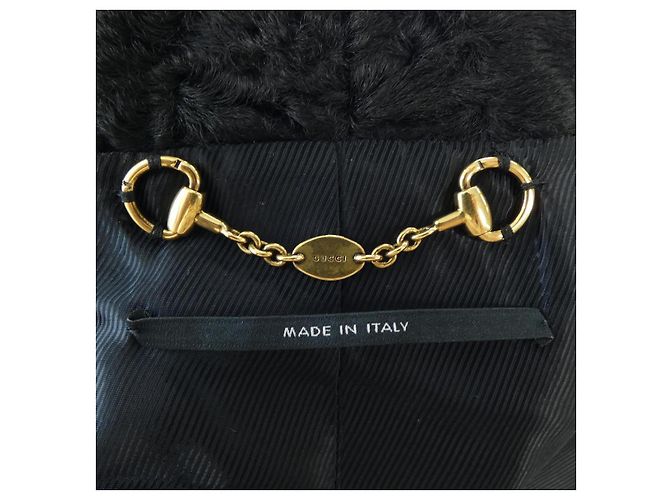 Giacca Astrakhan Gucci 209172 ZS842 Nero Giallo - vista 4
