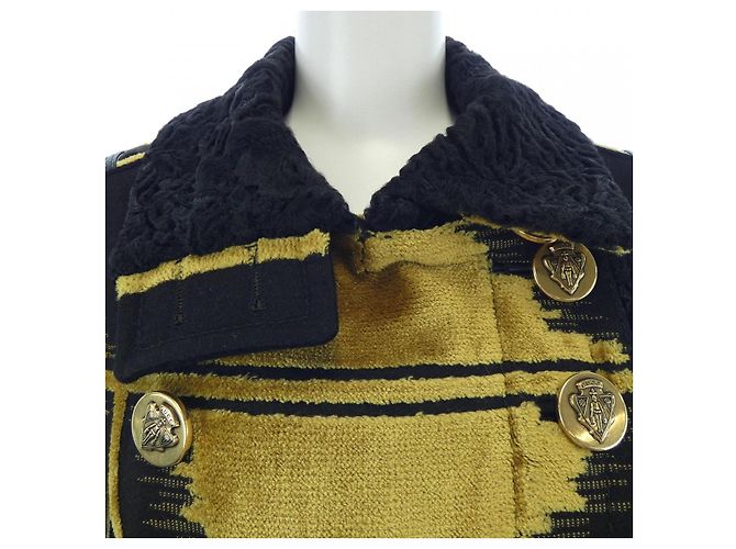 Giacca Astrakhan Gucci 209172 ZS842 Nero Giallo - vista 5