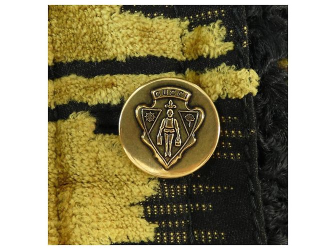 Giacca Astrakhan Gucci 209172 ZS842 Nero Giallo - vista 7