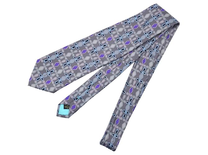 Cravatta in seta Emilio Pucci Marrone Porpora Blu chiaro - vista 2