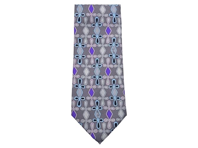 Cravatta in seta Emilio Pucci Marrone Porpora Blu chiaro - vista 4
