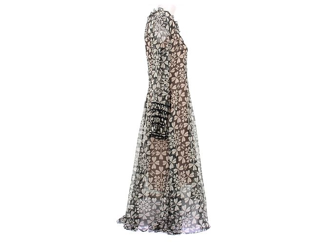 Chanel Abito trasparente nero con monogramma - vista 3