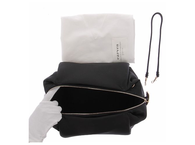 Carven Borsa nera in satin 'Marie' Nero - vista 6