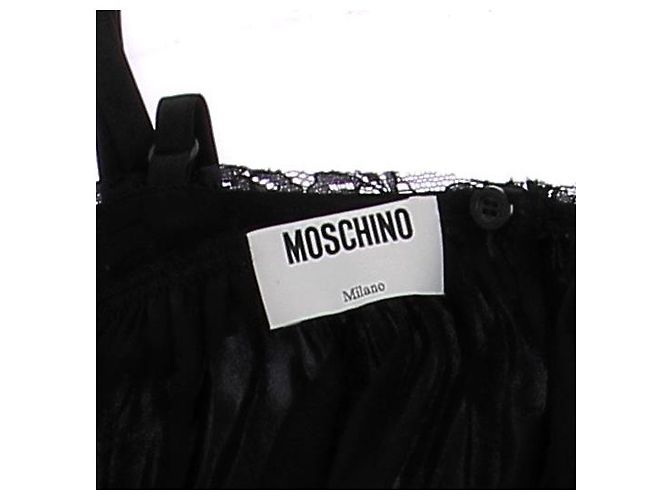 Moschino Camicetta corta nera con seta Nero - vista 5