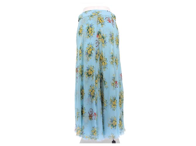 Moschino Falda midi asimétrica de dos materiales Azul - vista 2