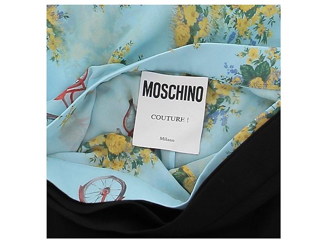 Moschino Falda midi asimétrica de dos materiales Azul - vista 5