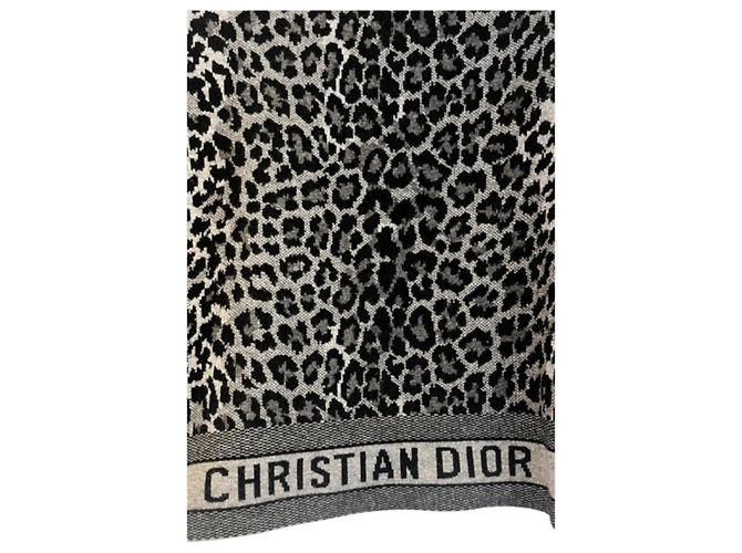 Cashmere-Pullover mit Leopardenmuster Christian Dior Grau Leopardenprint - Ansicht 2